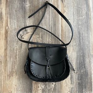 Madewell Asheville Black 100% Leather Crossbody Saddlebag Bag Purse Handbag